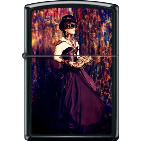 Zippo 2024 Zippo Custom Black Matte Portrait Steampunk Woman ZIP-218CI018405